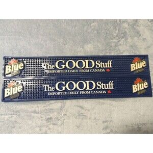2 Pack Labatt Blue Beer Spill Mat Rubber Bar Mat Runner Barware 23.5" x 3.5"